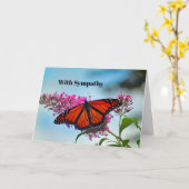 Schönes Monarch Butterfly Foto Beileid Karte (Gelbe Blume)