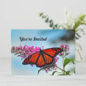 Schönes Monarch Butterfly Foto Geburtstag Einladung (Stehend Vorderseite)