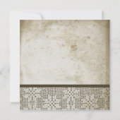 Schönes Monogramm antikes Papier Crochet Spitze Einladung (Rückseite)