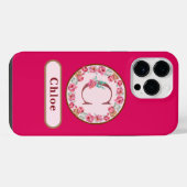 Schönes Monogramm C Blumenmuster iPhone Hülle (Rückseite (Horizontal))