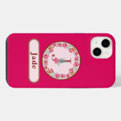 Schönes Monogramm J Floral iPhone Hülle (Rückseite (Horizontal))