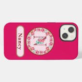 Schönes Monogramm N Blumenmuster iPhone Hülle (Rückseite (Horizontal))
