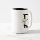 Schönes monogrammiertes Initial E Zweifarbige Tasse (VorderseiteRechts)