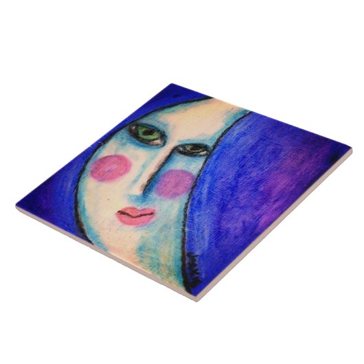 Schönes Moon Abstrakt Pastellbild Fliese (Seite)