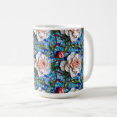 Schönes Mosaik-Blume-Muster Kaffeetasse (VorderseiteRechts)