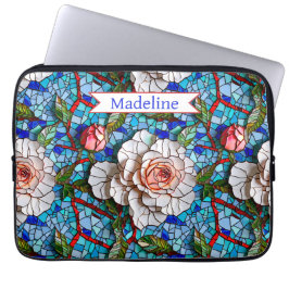 Schönes Mosaik-Blume Muster Personalisiert Laptopschutzhülle