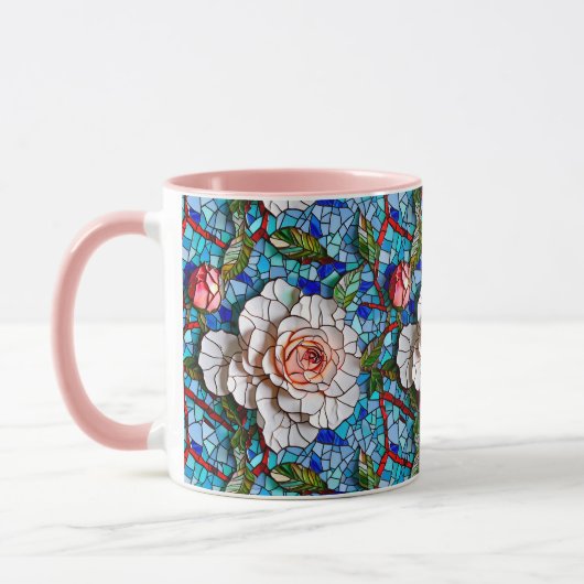 Schönes Mosaik-Blume-Muster Tasse (Links)