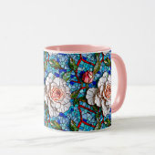 Schönes Mosaik-Blume-Muster Tasse (VorderseiteRechts)