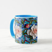 Schönes Mosaik-Blume-Muster Tasse (Vorderseite Links)