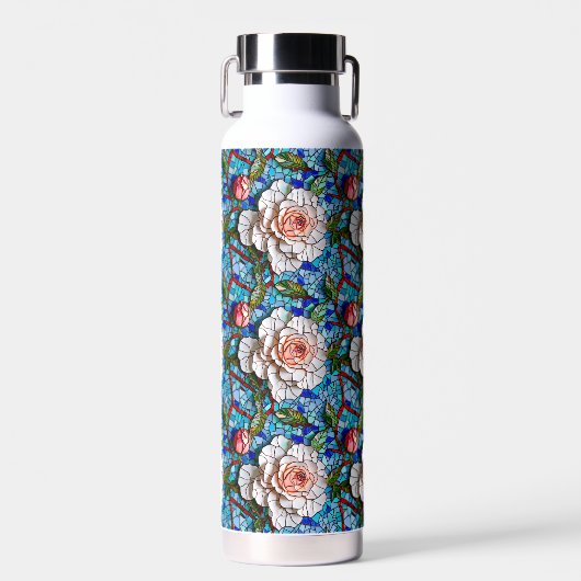 Schönes Mosaik-Blume-Muster Trinkflasche (Vorne)