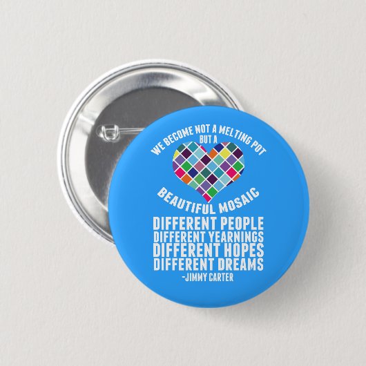 Schönes Mosaik von Diversity Zitat Button (Vorne & Hinten)