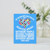 Schönes Mosaik von Diversity Zitat Postkarte (Stehend Vorderseite)