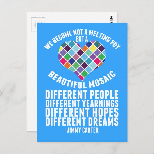 Schönes Mosaik von Diversity Zitat Postkarte (Vorne/Hinten)