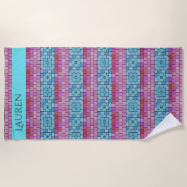 Schönes Mosaikfliesen-Look - Pink und Aqua nach Ma Strandtuch