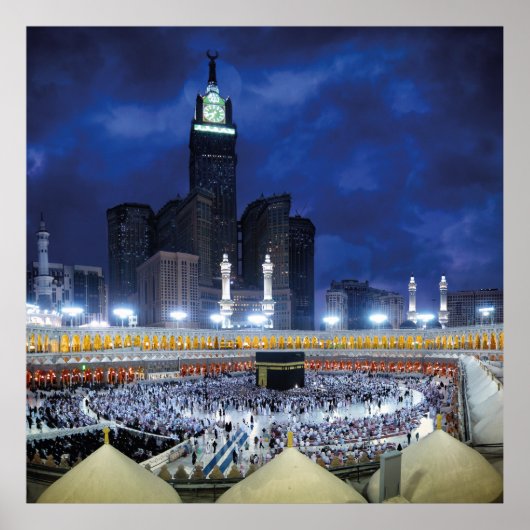 Schönes Moschee Nacht Mecca Islamisches Geschenk Poster (Vorne)