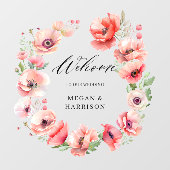 Schönes Motiv in Rosa und Rot-Mohn-Blume Fensteraufkleber (Blatt)