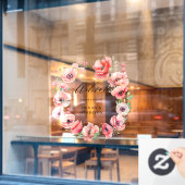 Schönes Motiv in Rosa und Rot-Mohn-Blume Fensteraufkleber (Café-Fenster)