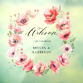 Schönes Motiv in Rosa und Rot-Mohn-Blume Fensteraufkleber (Blatt 3)