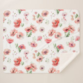 Schönes Motiv in Rosa und Rot-Mohn-Blume Sherpadecke (Vorderseite (Horizontal))
