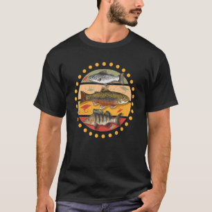Schönes Motiv mit verschiedenen Fischen für Angler T-Shirt