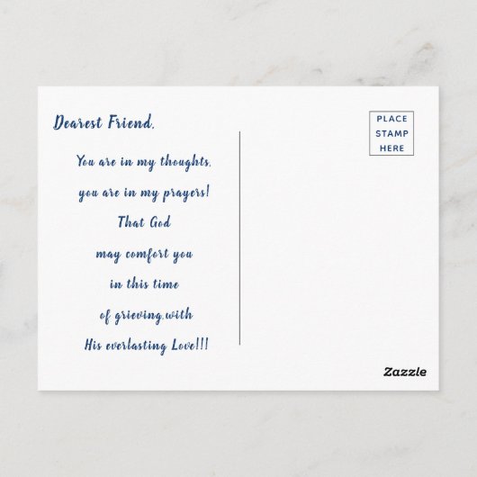 Schönes Mountain Calm Lake Waters Scene Beileid Postkarte (Rückseite)