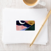 Schönes Mountain River Moon Sunset Design Adressaufkleber (Insitu)