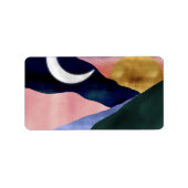 Schönes Mountain River Moon Sunset Design Adressaufkleber (Vorne)