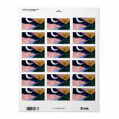 Schönes Mountain River Moon Sunset Design Adressaufkleber (Vorne)