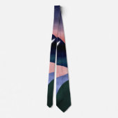 Schönes Mountain River Moon Sunset Design Krawatte (Rückseite)