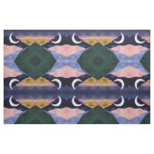 Schönes Mountain River Moon Sunset Design Stoff (Fat Quarter (45,7 x 55,9 cm))