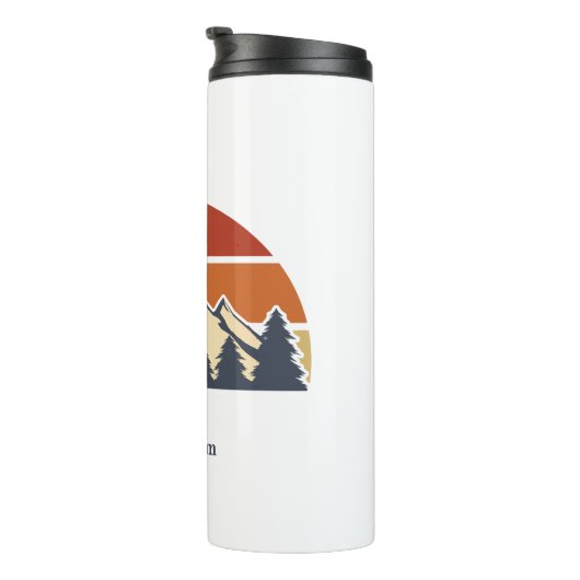 Schönes Mountain Sunset Monogramm Thermosbecher (Nach rechts gedreht)
