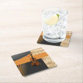 Schönes musikalisches abstraktes Violindesign Rechteckiger Pappuntersetzer (Vor Ort)