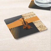 Schönes musikalisches abstraktes Violindesign Rechteckiger Pappuntersetzer (angewinkelt)