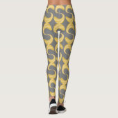 Schönes Muster aus Grau- und Goldkurven Leggings (Rückseite)