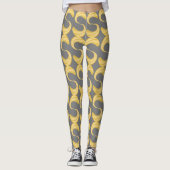 Schönes Muster aus Grau- und Goldkurven Leggings (Vorderseite)