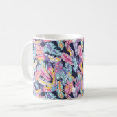 Schönes Muster der farbenfrohen Boho Feathers Kaffeetasse (Vorderseite Links)