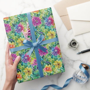 Schönes Muster für die Aquarellfarben-Blume Geschenkpapier