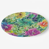 Schönes Muster für die Aquarellfarben-Blume Pappteller (Schrägansicht)