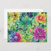 Schönes Muster für die Aquarellfarben-Blume Postkarte (Vorne/Hinten)