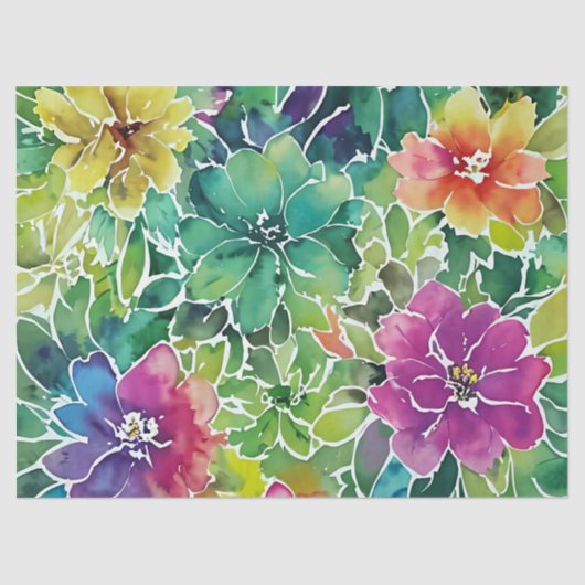 Schönes Muster für die Aquarellfarben-Blume Seidenpapier (Vorderseite)