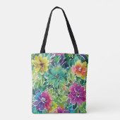 Schönes Muster für die Aquarellfarben-Blume Tasche (Rückseite)