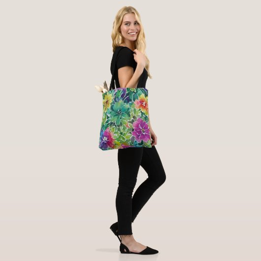 Schönes Muster für die Aquarellfarben-Blume Tasche (Am Model)