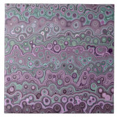 Schönes Muster grün lila M1 Keramik Tile Fliese (Vorderseite)