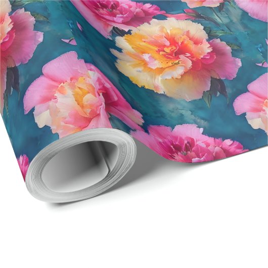 Schönes Muster in weichen rosa Blume Geschenkpapier (Rolleneckpunkt)