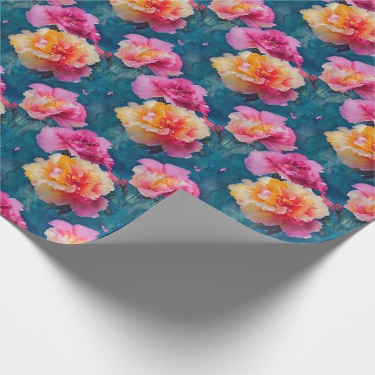 Schönes Muster in weichen rosa Blume Geschenkpapier (Ecke)