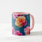 Schönes Muster in weichen rosa Blume Tasse (VorderseiteRechts)