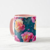 Schönes Muster in weichen rosa Blume Tasse (Vorderseite Links)