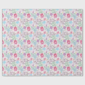 Schönes Muster mit bunten Blume Geschenkpapier (Flach)