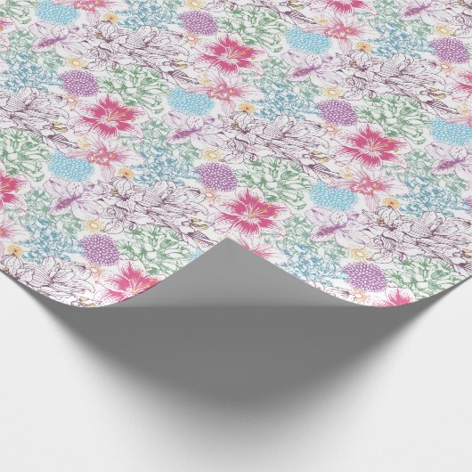 Schönes Muster mit bunten Blume Geschenkpapier (Ecke)