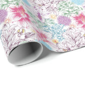 Schönes Muster mit bunten Blume Geschenkpapier (Rolleneckpunkt)